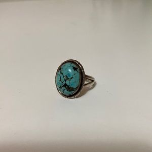 STERLING SILVER TURQUOISE RING SIZE 7